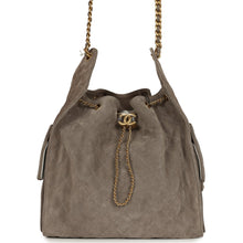 Load image into Gallery viewer, Chanel Medium 25 Hobo Bag Dark Grey Suede Antique Gold Hardware