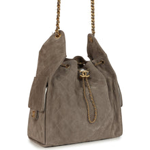 Load image into Gallery viewer, Chanel Medium 25 Hobo Bag Dark Grey Suede Antique Gold Hardware