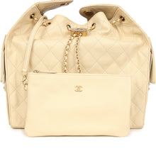 Load image into Gallery viewer, Chanel Medium 25 Hobo Bag Light Beige Caviar Antique Gold Hardware