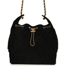 Load image into Gallery viewer, Chanel Medium 25 Hobo Bag Black Suede Antique Gold Hardware