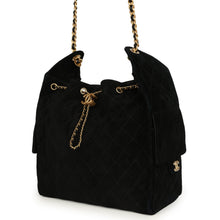 Load image into Gallery viewer, Chanel Medium 25 Hobo Bag Black Suede Antique Gold Hardware