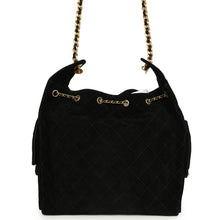 Load image into Gallery viewer, Chanel Medium 25 Hobo Bag Black Suede Antique Gold Hardware