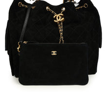 Load image into Gallery viewer, Chanel Medium 25 Hobo Bag Black Suede Antique Gold Hardware