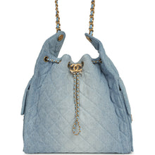 Load image into Gallery viewer, Chanel Medium 25 Hobo Bag Light Blue Washed Denim Antique Gold Hardware