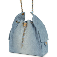 Load image into Gallery viewer, Chanel Medium 25 Hobo Bag Light Blue Washed Denim Antique Gold Hardware