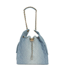 Load image into Gallery viewer, Chanel Medium 25 Hobo Bag Light Blue Washed Denim Antique Gold Hardware