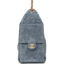 Load image into Gallery viewer, Chanel Small 25 Hobo Bag Blue Suede Antique Gold Hardware