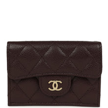 Load image into Gallery viewer, Chanel Small Classic Flap Wallet Dark Brown Shiny Caviar Light Gold Hardware