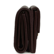Load image into Gallery viewer, Chanel Small Classic Flap Wallet Dark Brown Shiny Caviar Light Gold Hardware