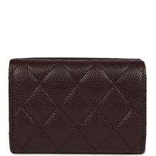 Load image into Gallery viewer, Chanel Small Classic Flap Wallet Dark Brown Shiny Caviar Light Gold Hardware