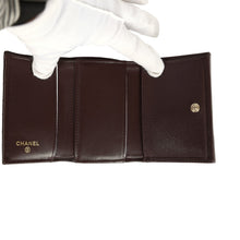Load image into Gallery viewer, Chanel Small Classic Flap Wallet Dark Brown Shiny Caviar Light Gold Hardware