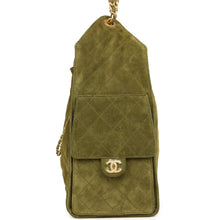 Load image into Gallery viewer, Chanel Medium 25 Hobo Bag Khaki Suede Antique Gold Hardware