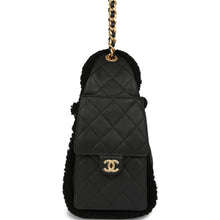Load image into Gallery viewer, Chanel Small 25 Hobo Bag Black Crumpled Sheepskin and Shearling Antique Gold Hardware