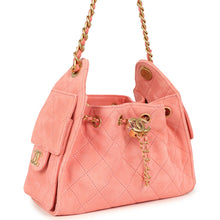 Load image into Gallery viewer, Chanel Mini 25 Hobo Bag Pink Suede Antique Gold Hardware