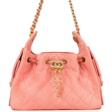 Load image into Gallery viewer, Chanel Mini 25 Hobo Bag Pink Suede Antique Gold Hardware