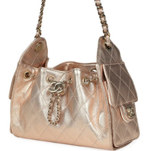 Load image into Gallery viewer, Chanel Mini 25 Hobo Bag Metallic Rose Gold Caviar Caviar Light Gold Hardware
