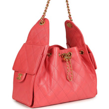 Load image into Gallery viewer, Chanel Small 25 Hobo Bag Coral Pink Caviar Antique Gold Hardware