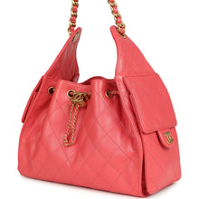 Load image into Gallery viewer, Chanel Small 25 Hobo Bag Coral Pink Caviar Antique Gold Hardware