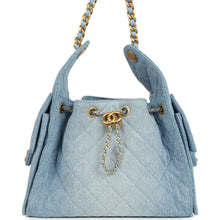 Load image into Gallery viewer, Chanel Small 25 Hobo Bag Light Blue Washed Denim Antique Gold Hardware
