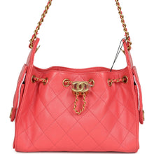 Load image into Gallery viewer, Chanel Mini 25 Hobo Bag Coral Pink Caviar Antique Gold Hardware