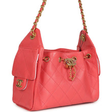 Load image into Gallery viewer, Chanel Mini 25 Hobo Bag Coral Pink Caviar Antique Gold Hardware