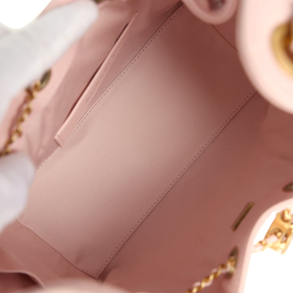 Chanel Small 25 Hobo Bag Light Pink Caviar Antique Gold Hardware