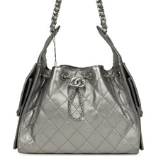 Load image into Gallery viewer, Chanel Small 25 Hobo Bag Metallic Anthracite Caviar Silver Hardware