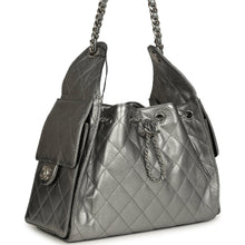 Load image into Gallery viewer, Chanel Small 25 Hobo Bag Metallic Anthracite Caviar Silver Hardware