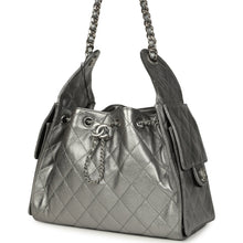 Load image into Gallery viewer, Chanel Small 25 Hobo Bag Metallic Anthracite Caviar Silver Hardware