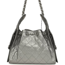 Load image into Gallery viewer, Chanel Small 25 Hobo Bag Metallic Anthracite Caviar Silver Hardware