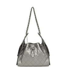 Load image into Gallery viewer, Chanel Small 25 Hobo Bag Metallic Anthracite Caviar Silver Hardware