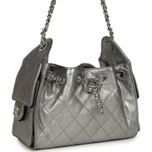 Load image into Gallery viewer, Chanel Mini 25 Hobo Bag Anthracite Metallic Caviar Silver Hardware