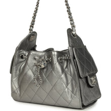 Load image into Gallery viewer, Chanel Mini 25 Hobo Bag Anthracite Metallic Caviar Silver Hardware