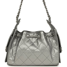 Load image into Gallery viewer, Chanel Mini 25 Hobo Bag Anthracite Metallic Caviar Silver Hardware