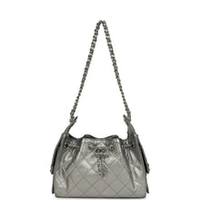 Load image into Gallery viewer, Chanel Mini 25 Hobo Bag Anthracite Metallic Caviar Silver Hardware