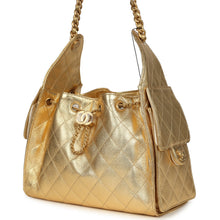 Load image into Gallery viewer, Chanel Small 25 Hobo Bag Metallic Gold Caviar Antique Gold Hardware