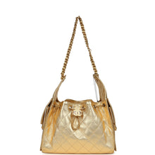 Load image into Gallery viewer, Chanel Small 25 Hobo Bag Metallic Gold Caviar Antique Gold Hardware