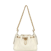 Load image into Gallery viewer, Chanel Mini 25 Hobo Bag White Caviar Antique Gold Hardware