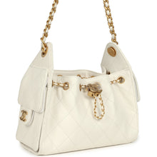 Load image into Gallery viewer, Chanel Mini 25 Hobo Bag White Caviar Antique Gold Hardware