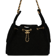 Load image into Gallery viewer, Chanel Small 25 Hobo Bag Black Suede Antique Gold Hardware