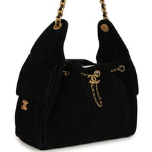 Load image into Gallery viewer, Chanel Small 25 Hobo Bag Black Suede Antique Gold Hardware