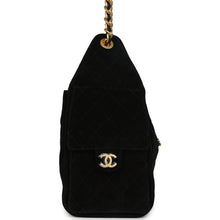 Load image into Gallery viewer, Chanel Small 25 Hobo Bag Black Suede Antique Gold Hardware