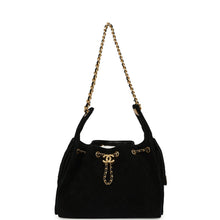 Load image into Gallery viewer, Chanel Small 25 Hobo Bag Black Suede Antique Gold Hardware
