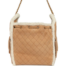 Load image into Gallery viewer, Chanel Medium 25 Hobo Bag Beige Suede and White Shearling Antique Gold Hardware