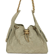 Load image into Gallery viewer, Pre-owned Chanel Small 25 Hobo Bag Olive Green Suede Antique Gold Hardware