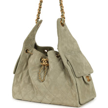 Load image into Gallery viewer, Pre-owned Chanel Small 25 Hobo Bag Olive Green Suede Antique Gold Hardware