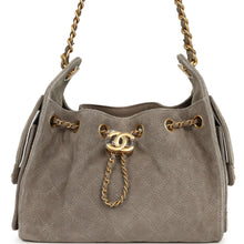 Load image into Gallery viewer, Chanel Mini 25 Hobo Bag Dark Grey Suede Antique Gold Hardware
