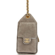 Load image into Gallery viewer, Chanel Mini 25 Hobo Bag Dark Grey Suede Antique Gold Hardware