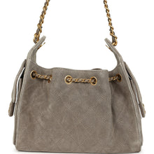Load image into Gallery viewer, Chanel Mini 25 Hobo Bag Dark Grey Suede Antique Gold Hardware
