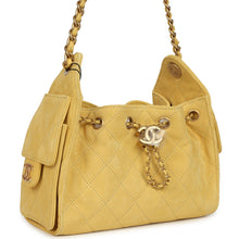Load image into Gallery viewer, Chanel Mini 25 Hobo Bag Yellow Suede Antique Gold Hardware